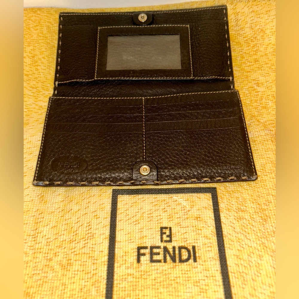 Fendi Selleria dark brown leather long wallet NICE! Authentic and SO SOFT - Picture 6 of 11